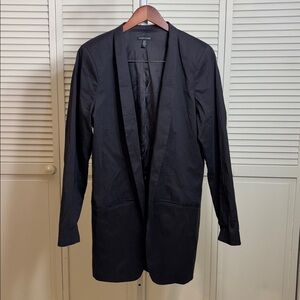 Eileen Fisher Charcoal Lightweight Polished Ramie Stretch Jacket Size 16